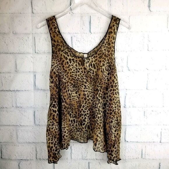 Lovely Day Animal Print Asymmetrical Tank Top. - Picture 1 of 5